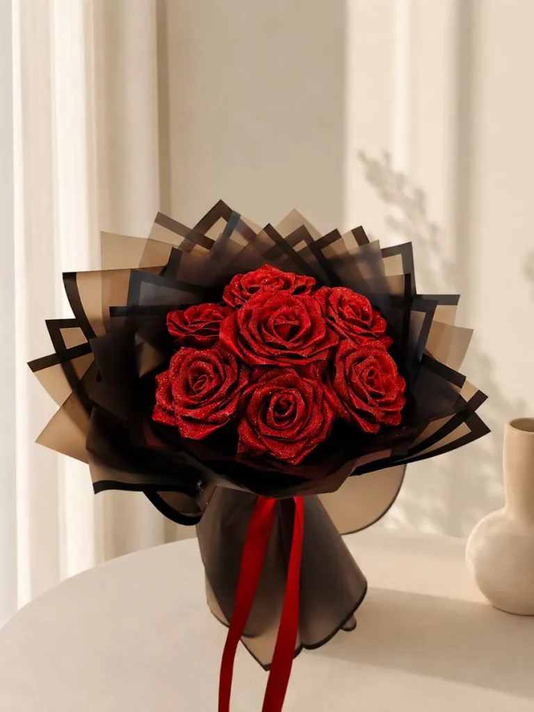 دسته گل روبانی دنباله دار