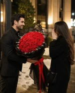 دسته گل ۵۰ شاخه رز