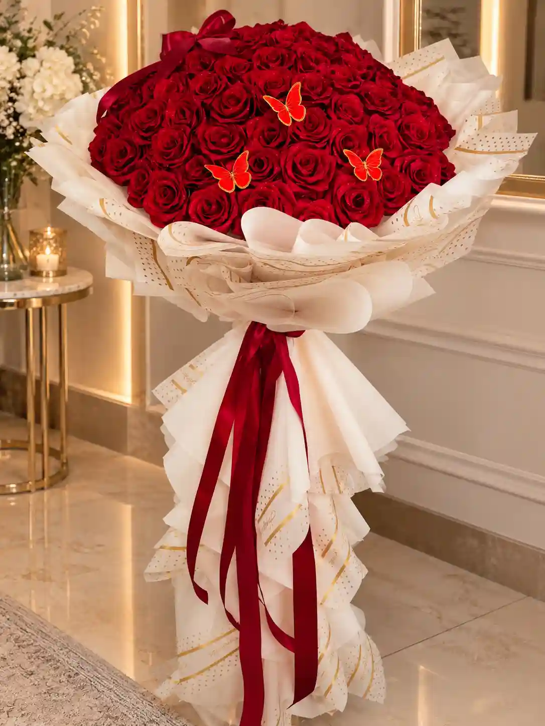 file_00000000d808820da3be9bbd46d4ace1_compressed دسته گل روبانی ۱۰۰ شاخه | قد بلند مصنوعی - Image 1