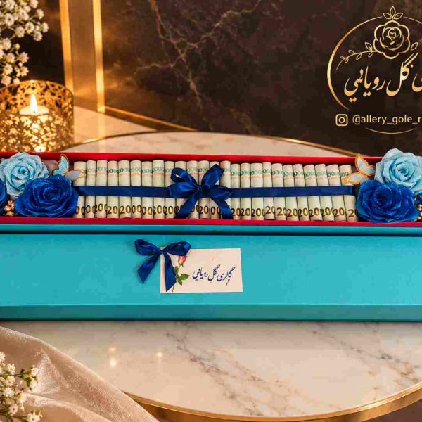 باکس اسکناس هدیه با تزیین گل
